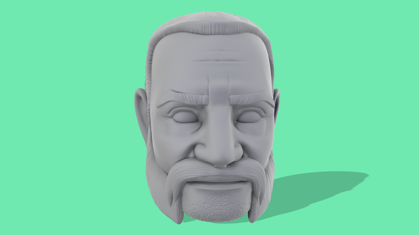 Animated Old Man Clone Heads