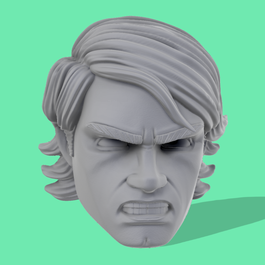 Animated Anakin Clone Wars Head Sculpts