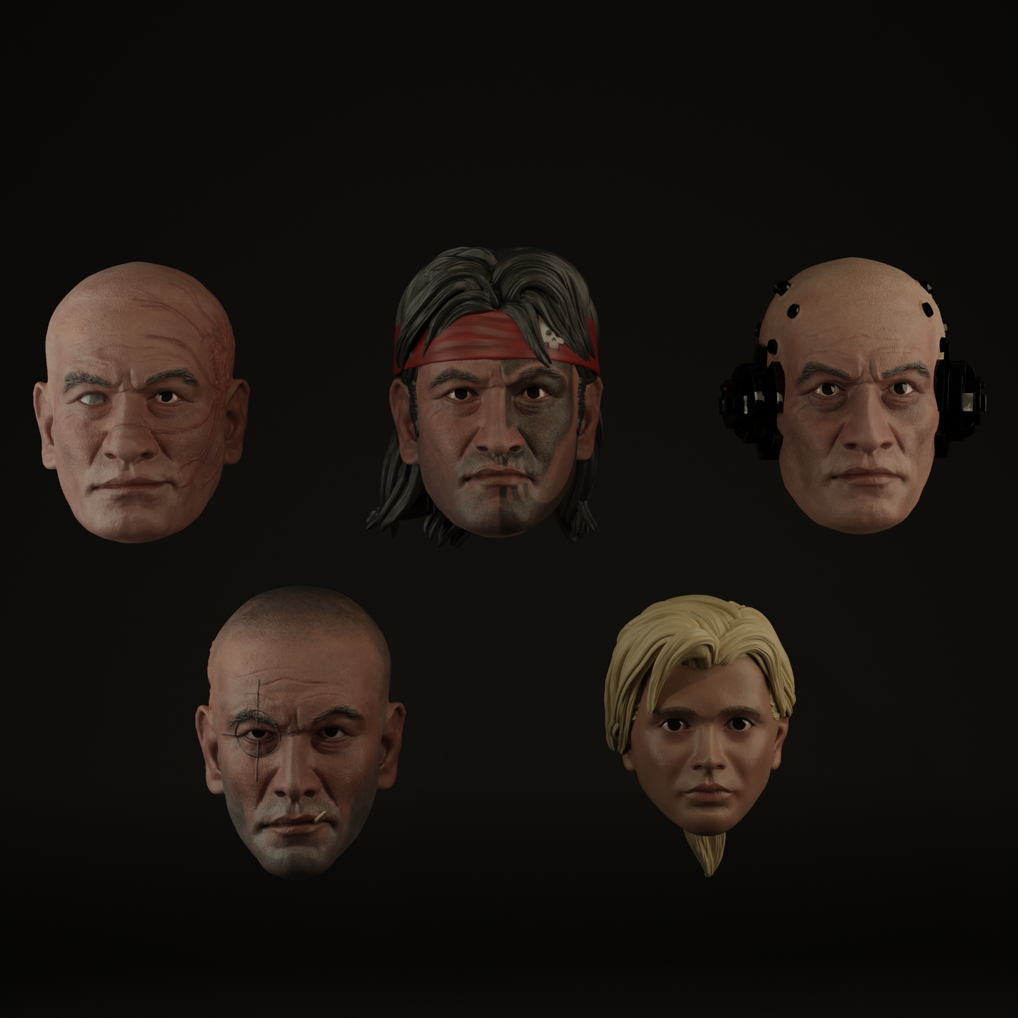 Realistic Bad Batch Head Sculpts