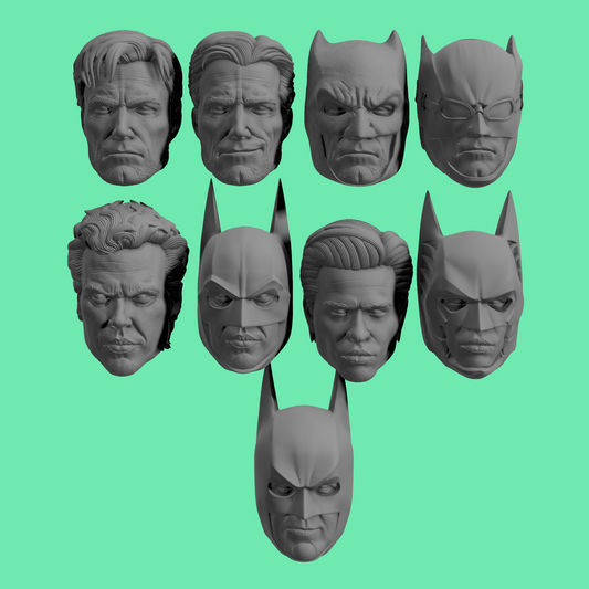 Batman Realistic Movie Head Sculpts