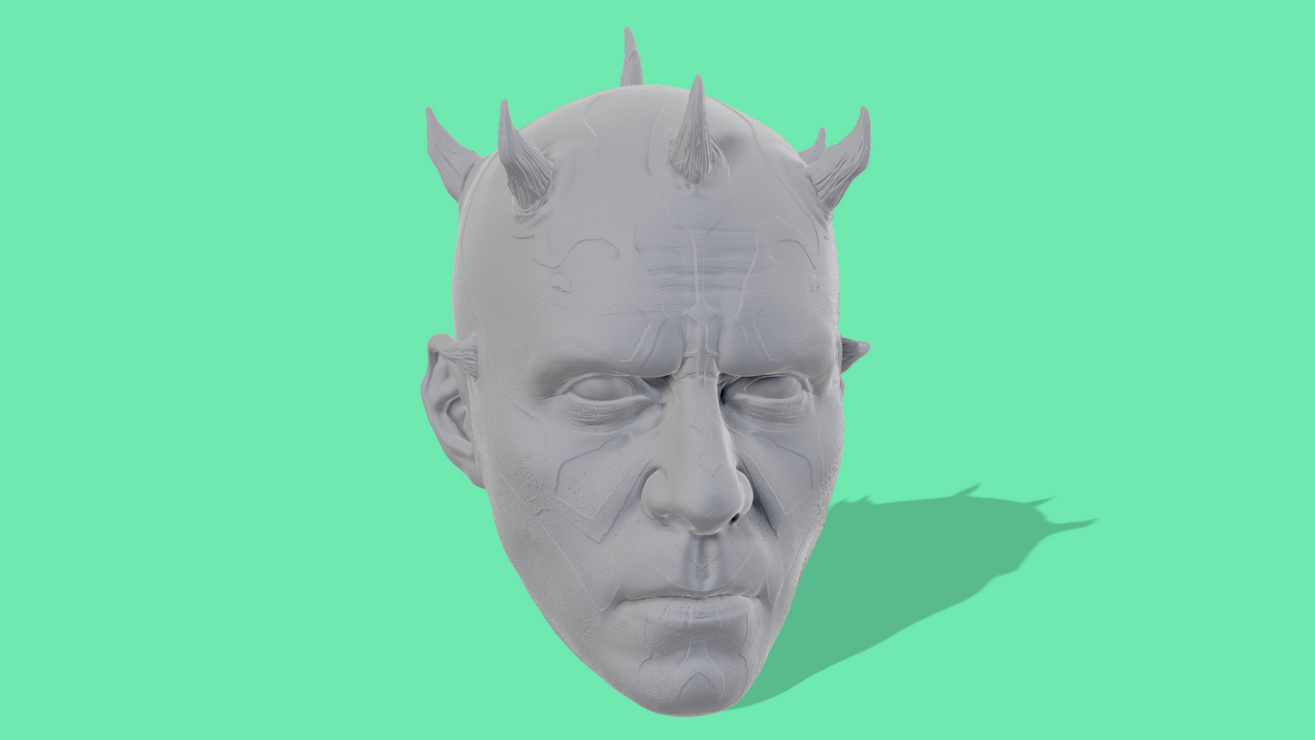 Realistic Darth Maul Head Sculpt