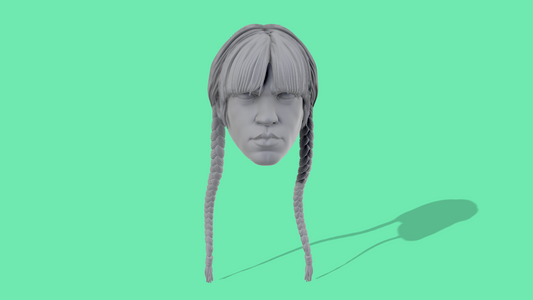 Wednesday Addams Head Sculpt